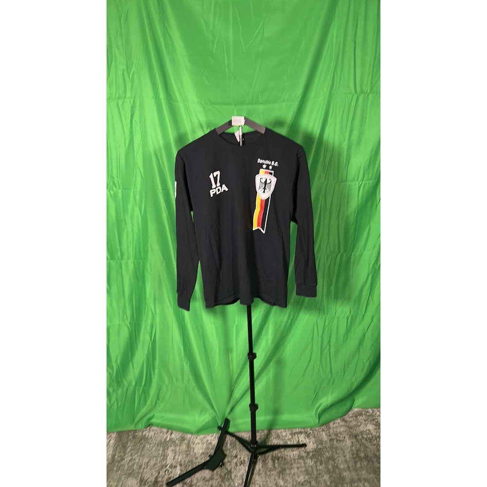 Jerzees Dri-Power Danubia S.C. Long Sleeve Soccer Graphic Shirt Mens M Black